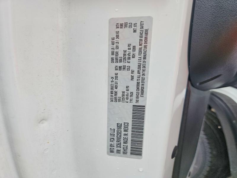 60073036 :رقم المزاد ، 3C6LRVVG2SE516822 vin ، 2025 Ram Promaster 2500 مزاد بيع