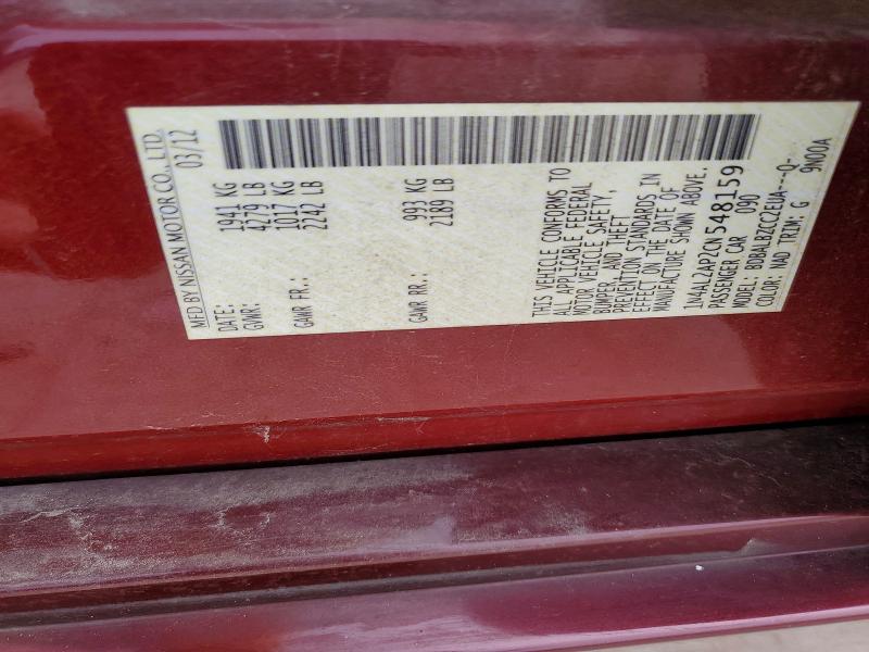 62644376 :رقم المزاد ، 1N4AL2AP2CN548159 vin ، 2012 Nissan Altima مزاد بيع