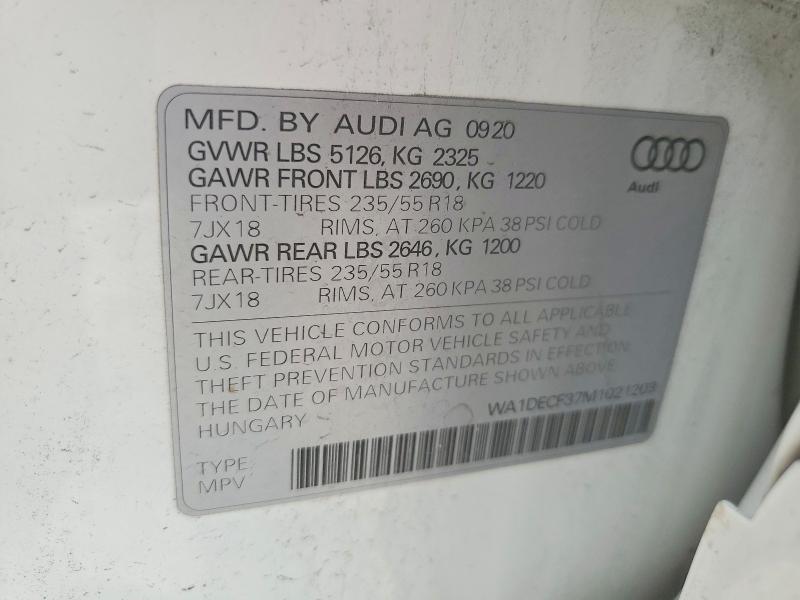 Продажа на аукционе авто 2021 Audi Q3, vin: WA1DECF37M1021203, номер лота: 62755736