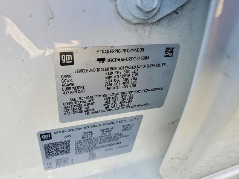 Продаж на аукціоні авто 2023 Chevrolet Silverado, vin: 3GCPAAED2PG326384, номер лоту: 59775036
