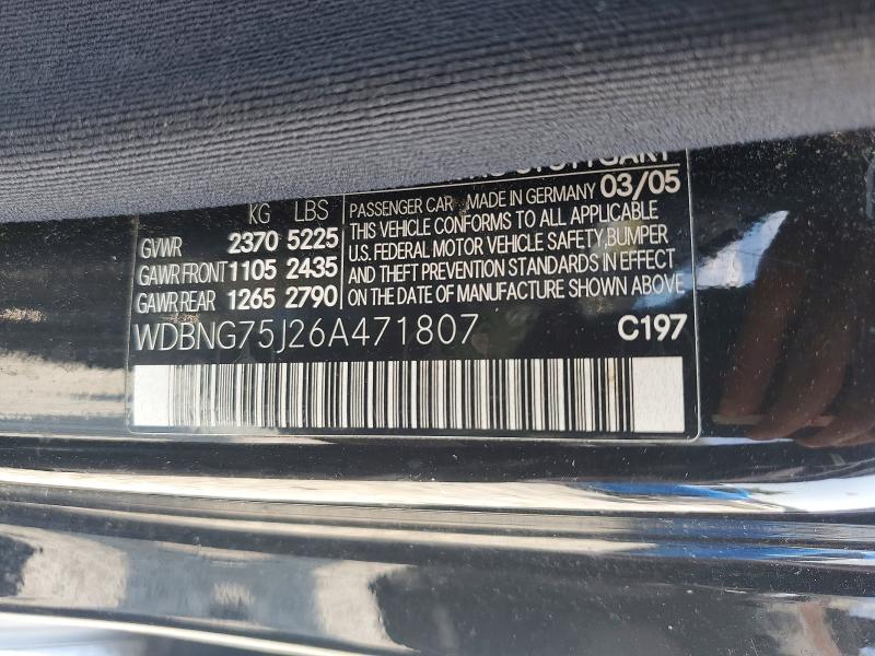 Aukcja sprzedaży 2006 Mercedes-benz S, vin: WDBNG75J26A471807, numer aukcji: 63429236