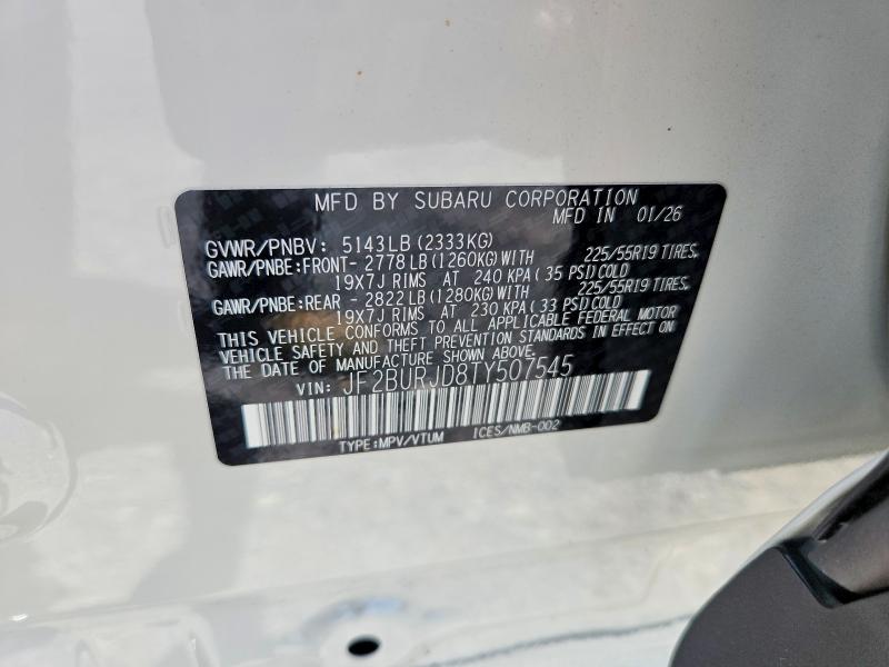 63181496 :رقم المزاد ، JF2BURJD8TY507545 vin ، 2026 Subaru Outback مزاد بيع