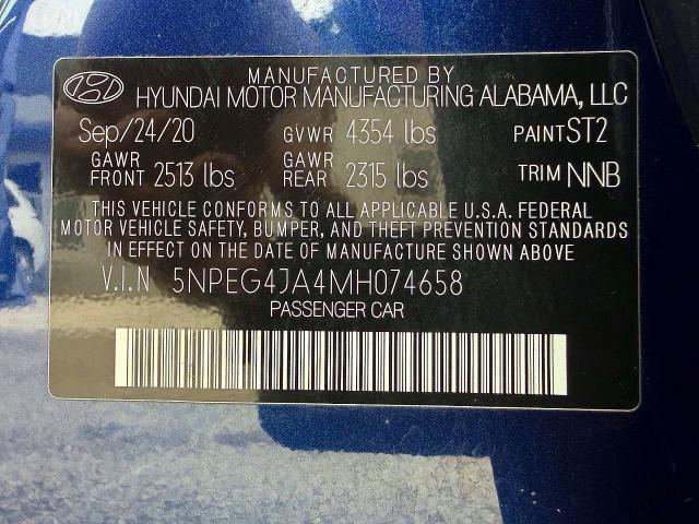Продажа на аукционе авто 2021 Hyundai Sonata, vin: 5NPEG4JA4MH074658, номер лота: 61874496