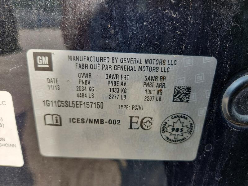 Продажа на аукционе авто 2014 Chevrolet Malibu, vin: 1G11C5SL5EF157150, номер лота: 60824156