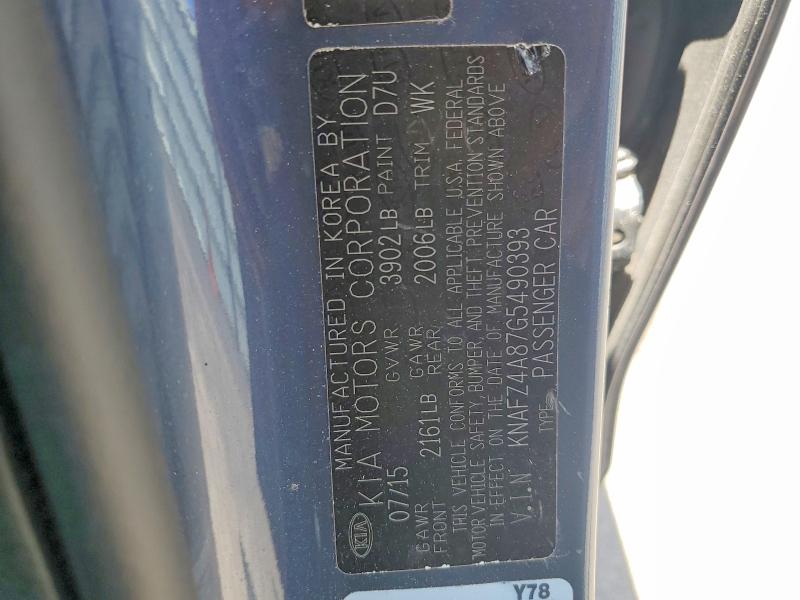 2016 Kia Forte მანქანა იყიდება აუქციონზე, vin: KNAFZ4A87G5490393, აუქციონის ნომერი: 63321826