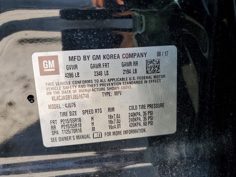 Продажа на аукционе авто 2018 Buick Encore, vin: KL4CJASB1JB516740, номер лота: 62164126