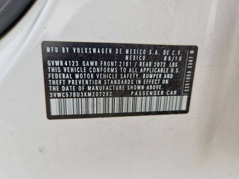 Продажа на аукционе авто 2019 Volkswagen Jetta, vin: 3VWC57BU3KM207292, номер лота: 60224486