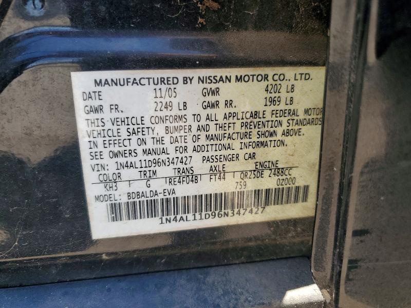 Продаж на аукціоні авто 2006 Nissan Altima, vin: 1N4AL11D96N347427, номер лоту: 60687516