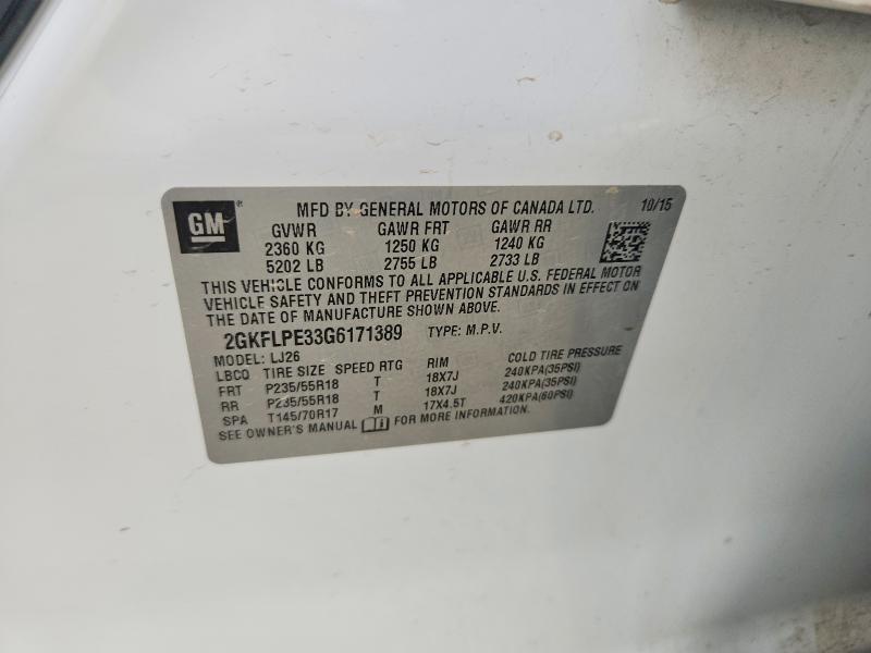 2016 Gmc Terrain მანქანა იყიდება აუქციონზე, vin: 2GKFLPE33G6171389, აუქციონის ნომერი: 62809886
