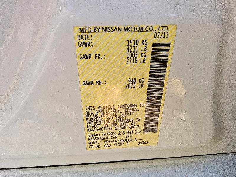 59202656 :رقم المزاد ، 1N4AL3AP8DC289857 vin ، 2013 Nissan Altima مزاد بيع