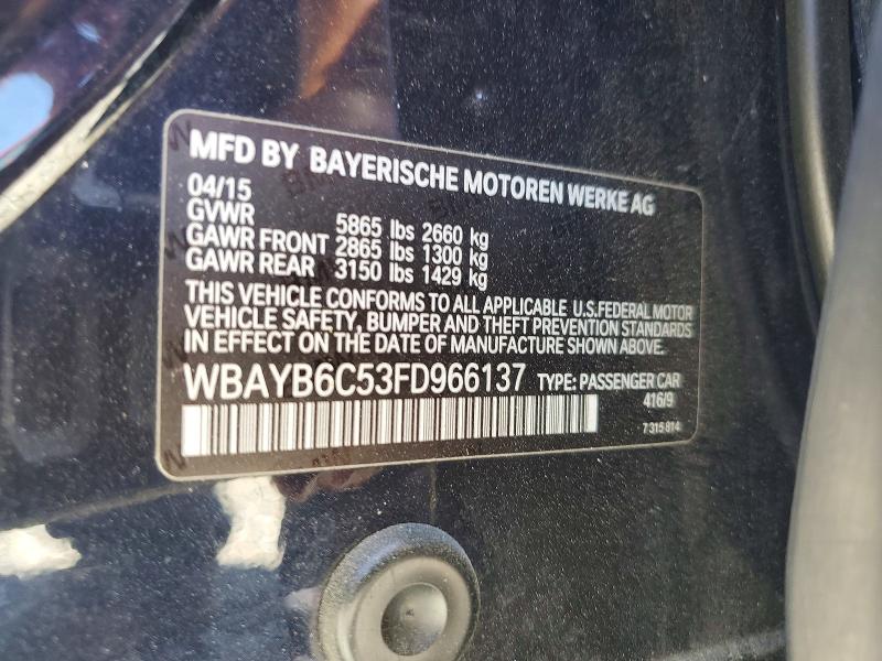 52148056 :رقم المزاد ، WBAYB6C53FD966137 vin ، 2015 Bmw 750 مزاد بيع