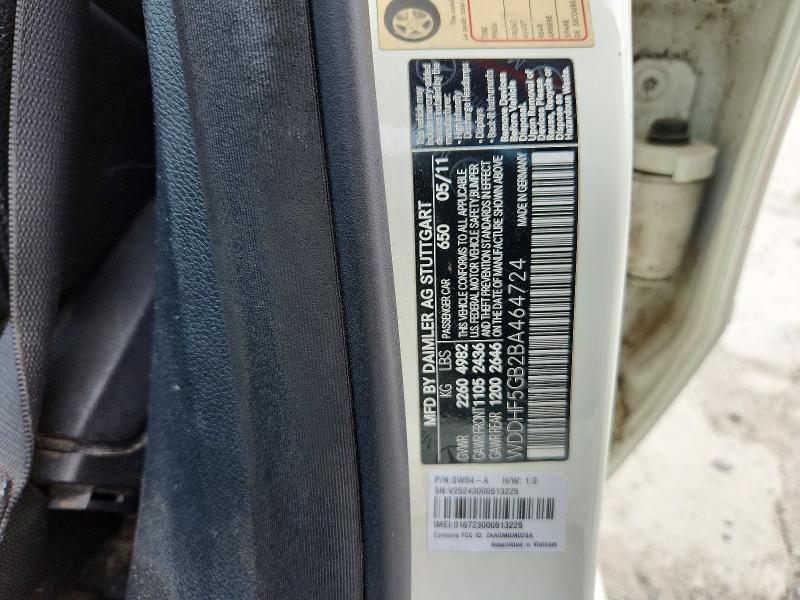 59405416 :رقم المزاد ، WDDHF5GB2BA464724 vin ، 2011 Mercedes-benz E مزاد بيع