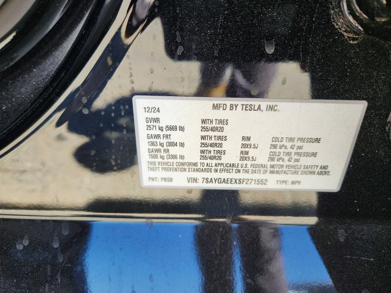 Продажа на аукционе авто 2025 Tesla Model Y, vin: 7SAYGAEEXSF271552, номер лота: 59741086