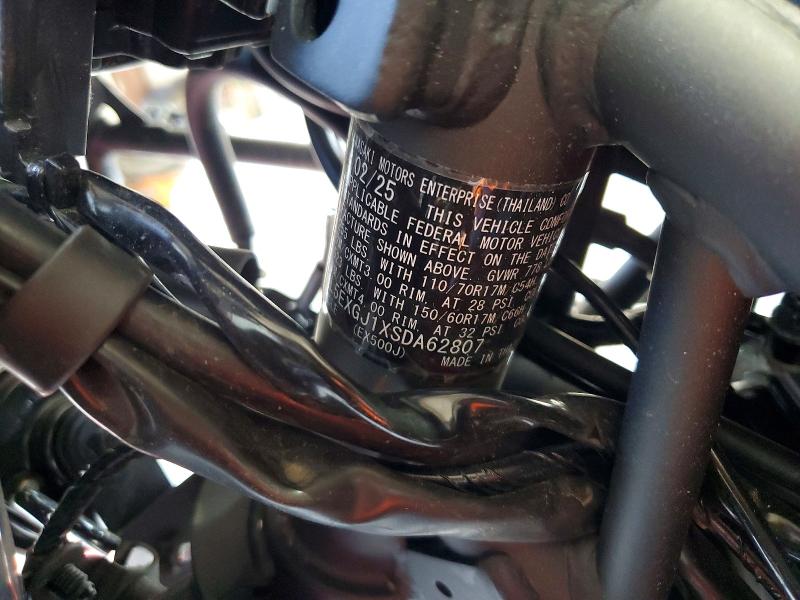 60054206 :رقم المزاد ، ML5EXGJ1XSDA62807 vin ، 2025 Kawasaki Ex500 مزاد بيع