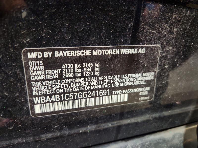 Aukcja sprzedaży 2016 Bmw 435, vin: WBA4B1C57GG241691, numer aukcji: 63126226