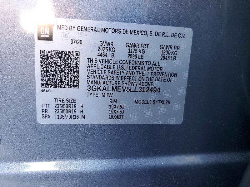 Aukcja sprzedaży 2020 Gmc Terrain, vin: 3GKALMEV5LL312494, numer aukcji: 60240766