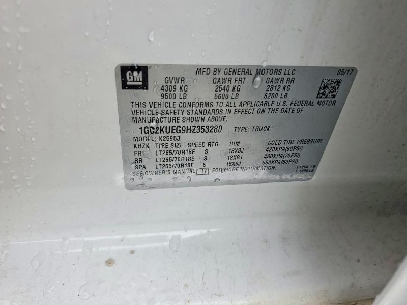 Продажа на аукционе авто 2025 Chevrolet Silverado, vin: 1GC2KUEG9HZ353280, номер лота: 59062376