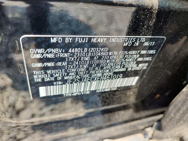 63170886 :رقم المزاد ، JF2SJAECXEH461019 vin ، 2014 Subaru Forester مزاد بيع