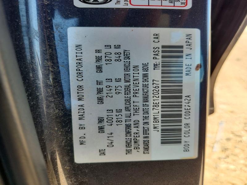 2014 Mazda 3 მანქანა იყიდება აუქციონზე, vin: JM1BM1L78E1202677, აუქციონის ნომერი: 59396106
