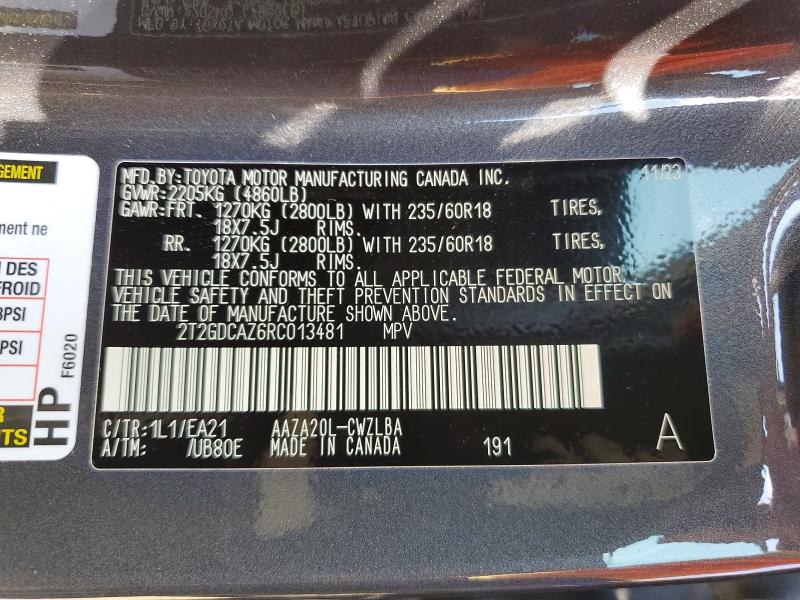 62200076 :رقم المزاد ، 2T2GDCAZ6RC013481 vin ، 2024 Lexus Nx مزاد بيع