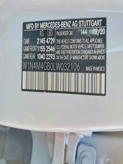 Aukcja sprzedaży 2020 Mercedes-benz Glb, vin: W1N4M4GB0LW032106, numer aukcji: 61492536