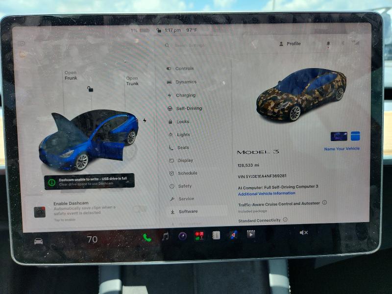 Aukcja sprzedaży 2022 Tesla Model 3, vin: 5YJ3E1EA4NF369281, numer aukcji: 63142946