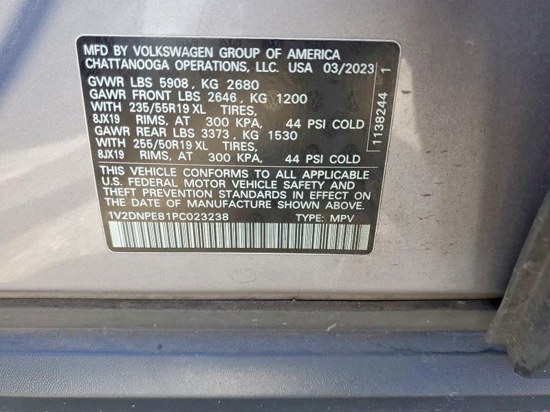 2023 Volkswagen Id.4 მანქანა იყიდება აუქციონზე, vin: 1V2DNPE81PC023238, აუქციონის ნომერი: 60008206