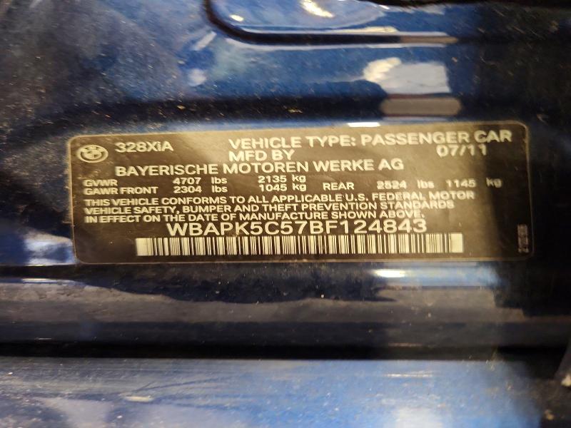 2011 Bmw 328 მანქანა იყიდება აუქციონზე, vin: WBAPK5C57BF124843, აუქციონის ნომერი: 62085126