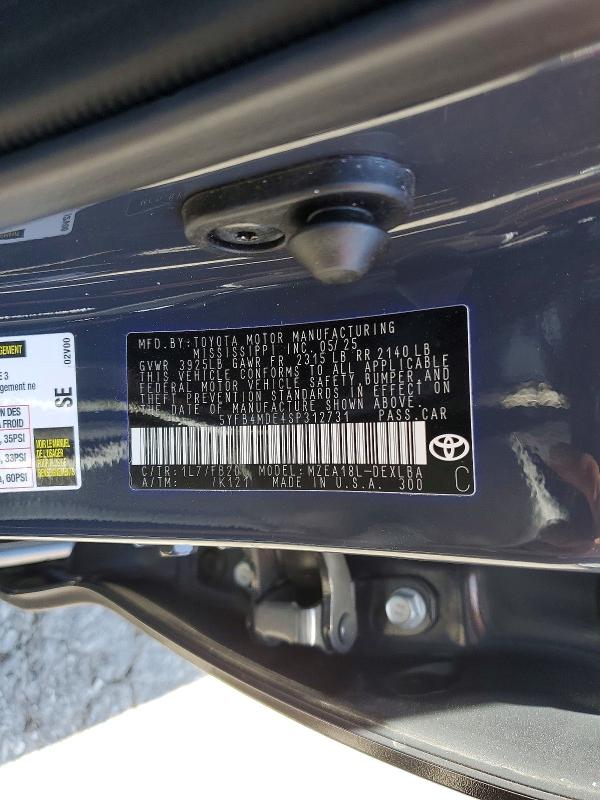 61220606 :رقم المزاد ، 5YFB4MDE4SP312731 vin ، 2025 Toyota Corolla مزاد بيع