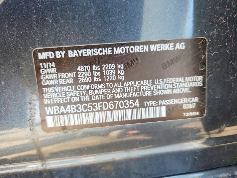 2015 Bmw 435 მანქანა იყიდება აუქციონზე, vin: WBA4B3C53FD670354, აუქციონის ნომერი: 62668166