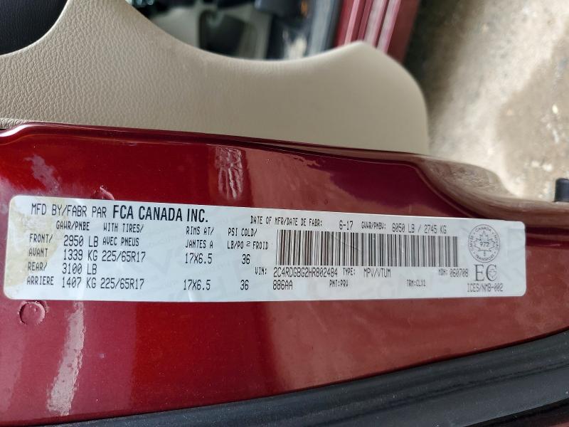 Aukcja sprzedaży 2017 Dodge Grand Caravan, vin: 2C4RDGBG2HR802484, numer aukcji: 85456275
