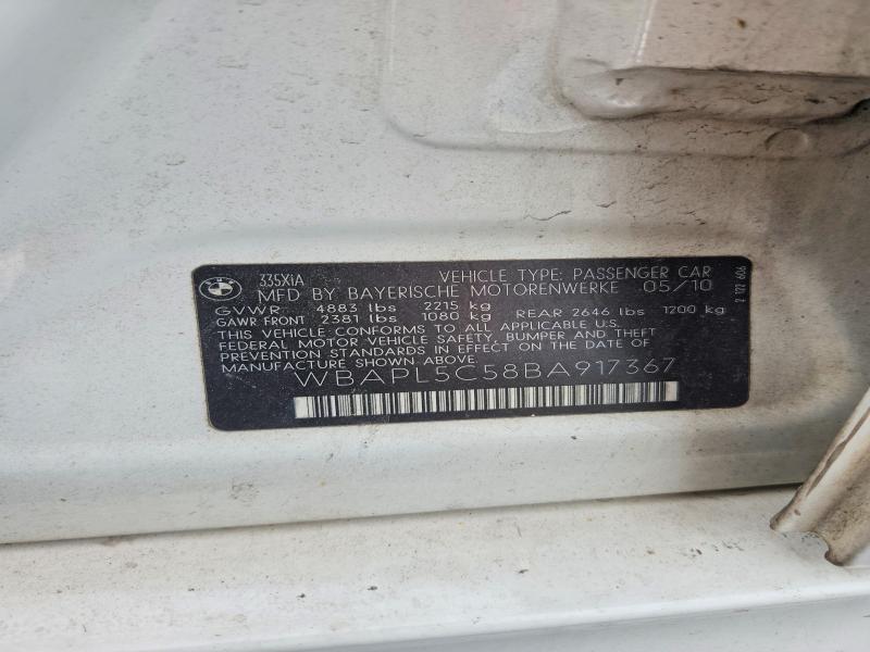 Aukcja sprzedaży 2011 Bmw 335, vin: WBAPL5C58BA917367, numer aukcji: 60585406