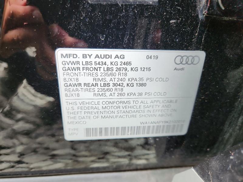 Aukcja sprzedaży 2019 Audi Q5, vin: WA1ANAFY9K2102018, numer aukcji: 60763956