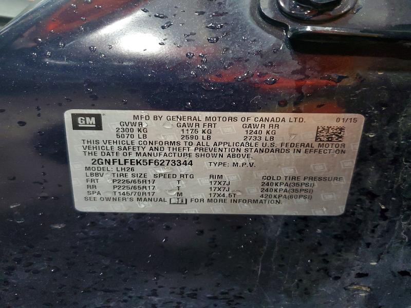 Продажа на аукционе авто 2015 Chevrolet Equinox, vin: 2GNFLFEK5F6273344, номер лота: 62721796