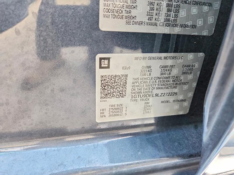Aukcja sprzedaży 2020 Gmc Sierra, vin: 1GTU9DEL9LZ272225, numer aukcji: 61546186