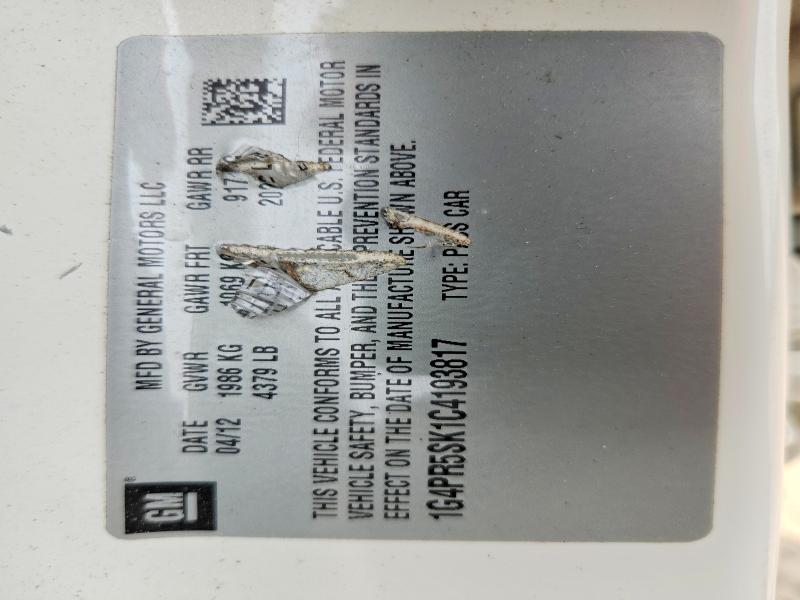 Продаж на аукціоні авто 2012 Buick Verano, vin: 1G4PR5SK1C4193817, номер лоту: 60838076