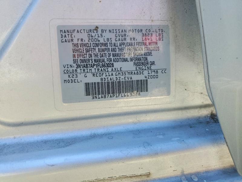 Продаж на аукціоні авто 2015 Nissan Sentra, vin: 3N1AB7AP1FL663028, номер лоту: 61389846