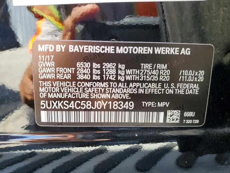 Продажа на аукционе авто 2018 Bmw X5, vin: 5UXKS4C58J0Y18349, номер лота: 60262086