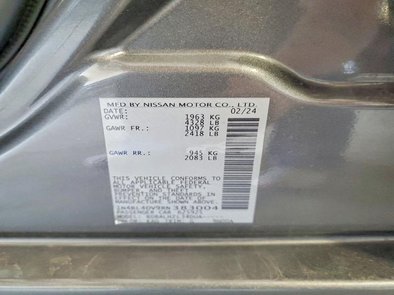 2024 Nissan Altima მანქანა იყიდება აუქციონზე, vin: 1N4BL4DV9RN383004, აუქციონის ნომერი: 61593046