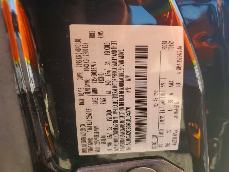 Aukcja sprzedaży 2019 Lincoln Mkc, vin: 5LMCJ2C90KUL04370, numer aukcji: 60880536