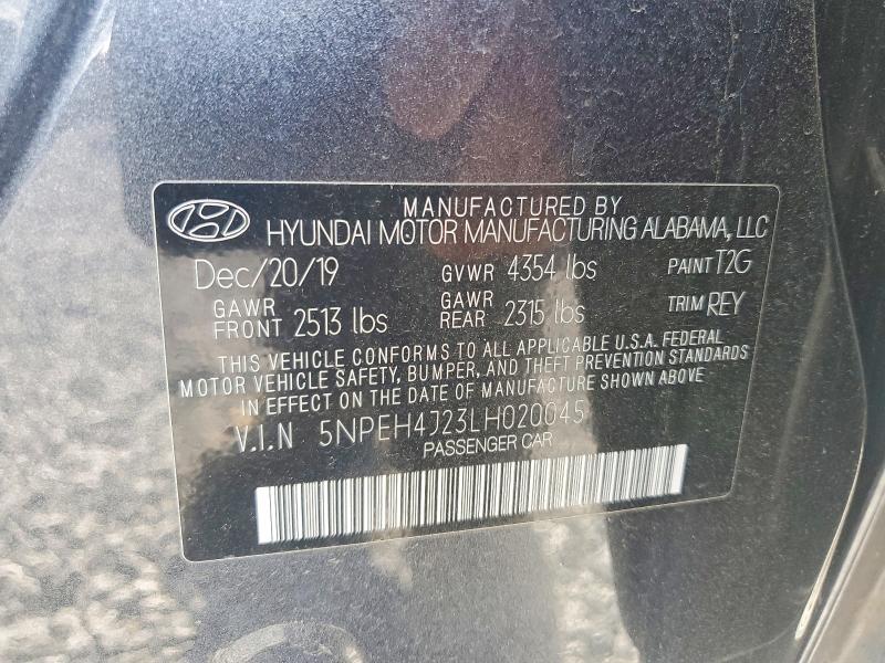 61592076 :رقم المزاد ، 5NPEH4J23LH020045 vin ، 2020 Hyundai Sonata مزاد بيع