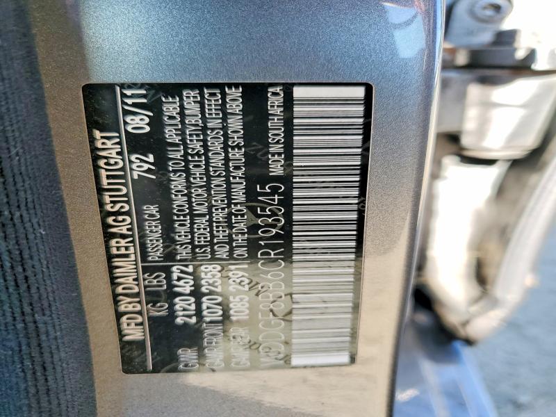 Aukcja sprzedaży 2012 Mercedes-benz C, vin: WDDGF8BB6CR193545, numer aukcji: 60403386
