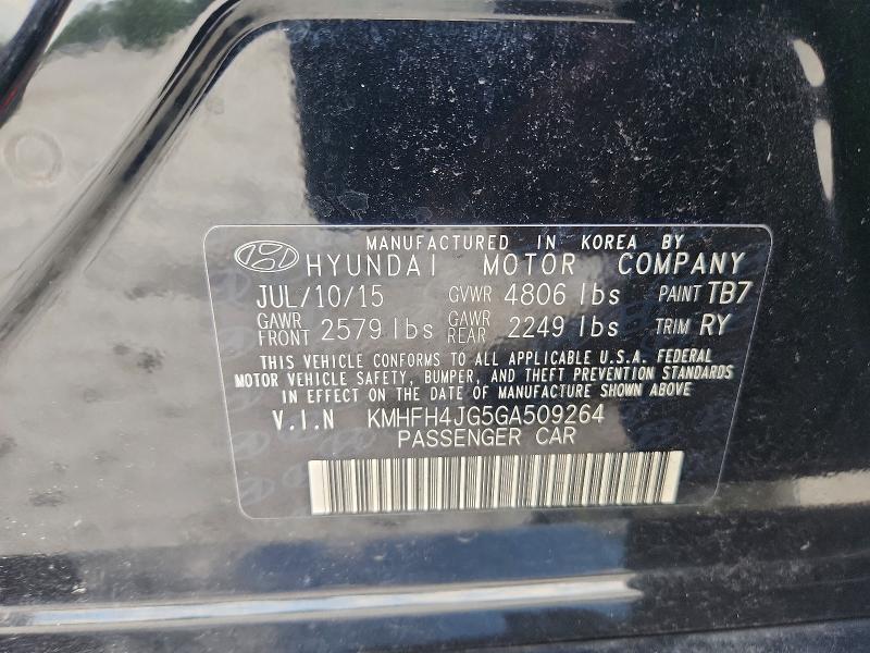 Продаж на аукціоні авто 2016 Hyundai Azera, vin: KMHFH4JG5GA509264, номер лоту: 61600726
