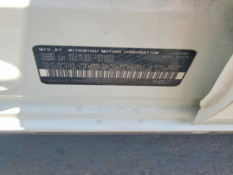 62520566 :رقم المزاد ، JA32U8FW3EU008194 vin ، 2014 Mitsubishi Lancer مزاد بيع