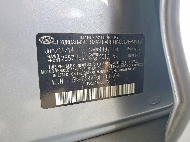 2015 Hyundai Sonata მანქანა იყიდება აუქციონზე, vin: 5NPE24AF0FH018004, აუქციონის ნომერი: 60233886