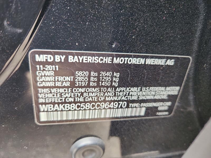 60263596 :رقم المزاد ، WBAKB8C58CC964970 vin ، 2012 Bmw 750 مزاد بيع