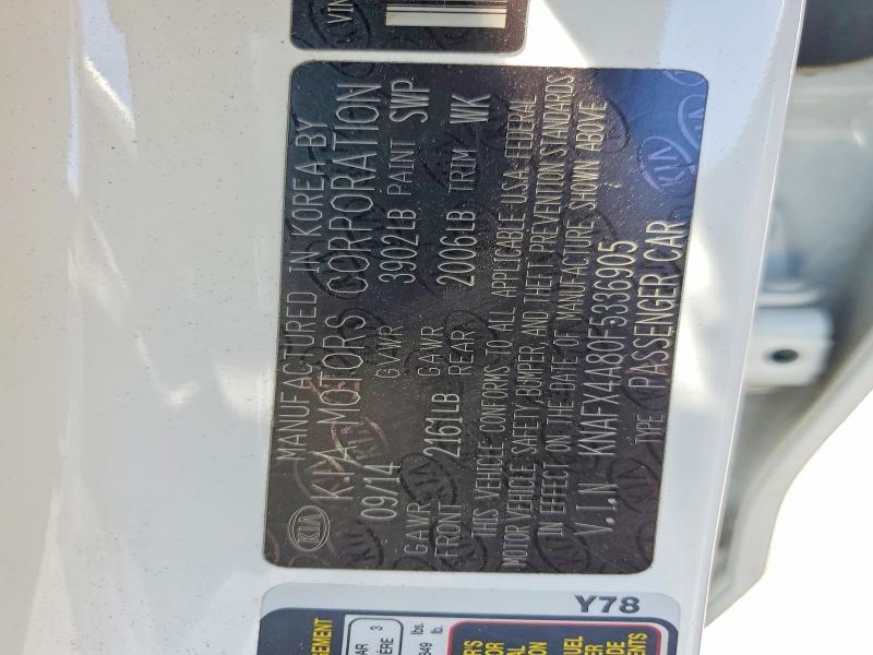 60606476 :رقم المزاد ، KNAFX4A80F5336905 vin ، 2015 Kia Forte مزاد بيع