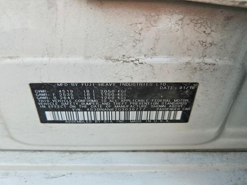 Продажа на аукционе авто 2016 Subaru Legacy, vin: 4S3BNAN62G3036777, номер лота: 60845096