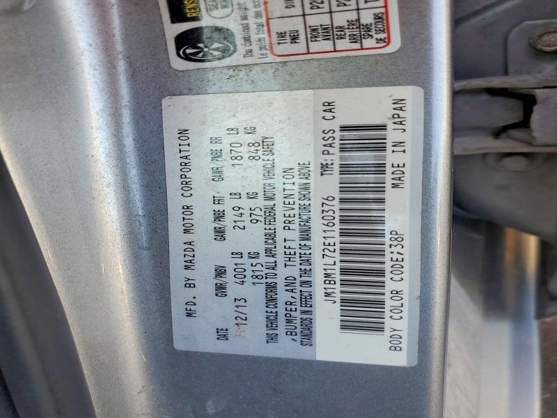 Продаж на аукціоні авто 2014 Mazda 3, vin: JM1BM1L72E1160376, номер лоту: 61675566