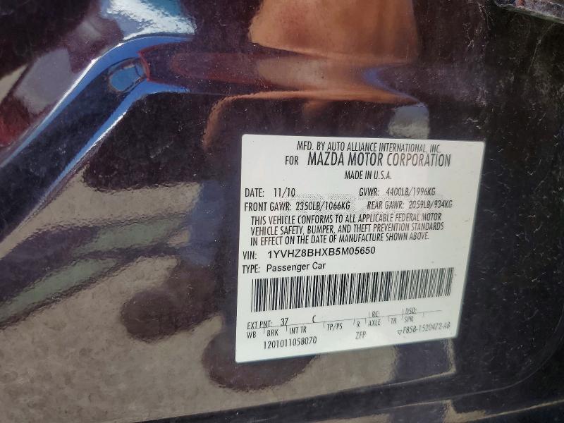 Продаж на аукціоні авто 2011 Mazda 6, vin: 1YVHZ8BHXB5M05650, номер лоту: 59707956